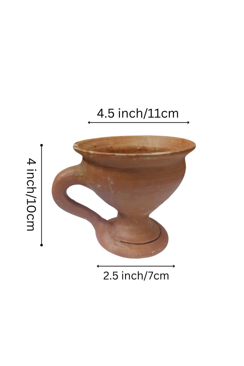 Handcrafted Clay Dhunuchi for Puja – Traditional Terracotta Incense Holder for Religious Rituals & Ceremonies