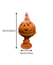 Clay Terracotta Diya for Puja & Diwali | Handmade Earthen Oil Lamp for Home Temple, Festival & Spiritual Décor (23inch/7.5cm)