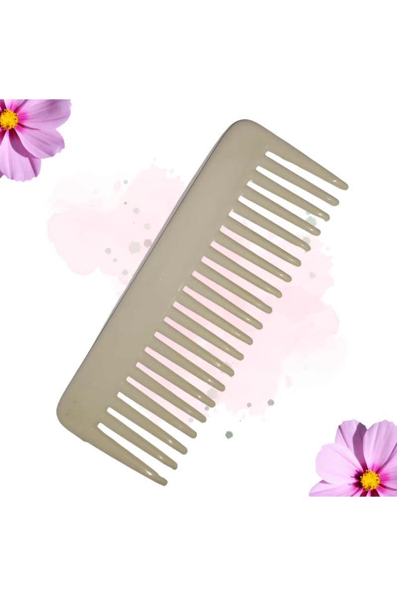 Hi Tech Sales Hair Wide Tooth Comb Detangling Frizz off detangler hair comb for Curly, long Hair & any type Hair, Wet, Dry. Shampoo Comb. Pack of 1 (Beige)