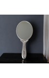 Oval Silver-Plated Plastic Hand Mirror, Medium Size - Portable Mirror for Makeup, Travel, and Daily Use | Pack of 1