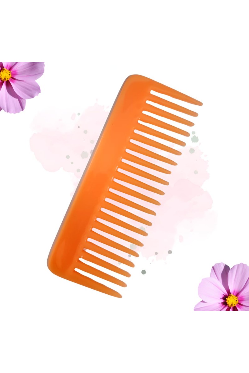 Hi Tech Sales Hair Wide Tooth Comb Detangling Frizz off detangler hair comb for Curly, long Hair & any type Hair, Wet, Dry. Shampoo Comb. Pack of 1 (Orange)