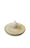 Handcrafted Wooden Dhoop Dani | Traditional Incense Burner with Lid – Natural Finish