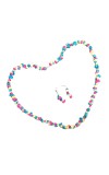 HiTechMart Handmade Colorful Stone Beaded Necklace & Earring Set – Bohemian Chunky Jewelry for Women & Girls – Vibrant Fashion Accessories