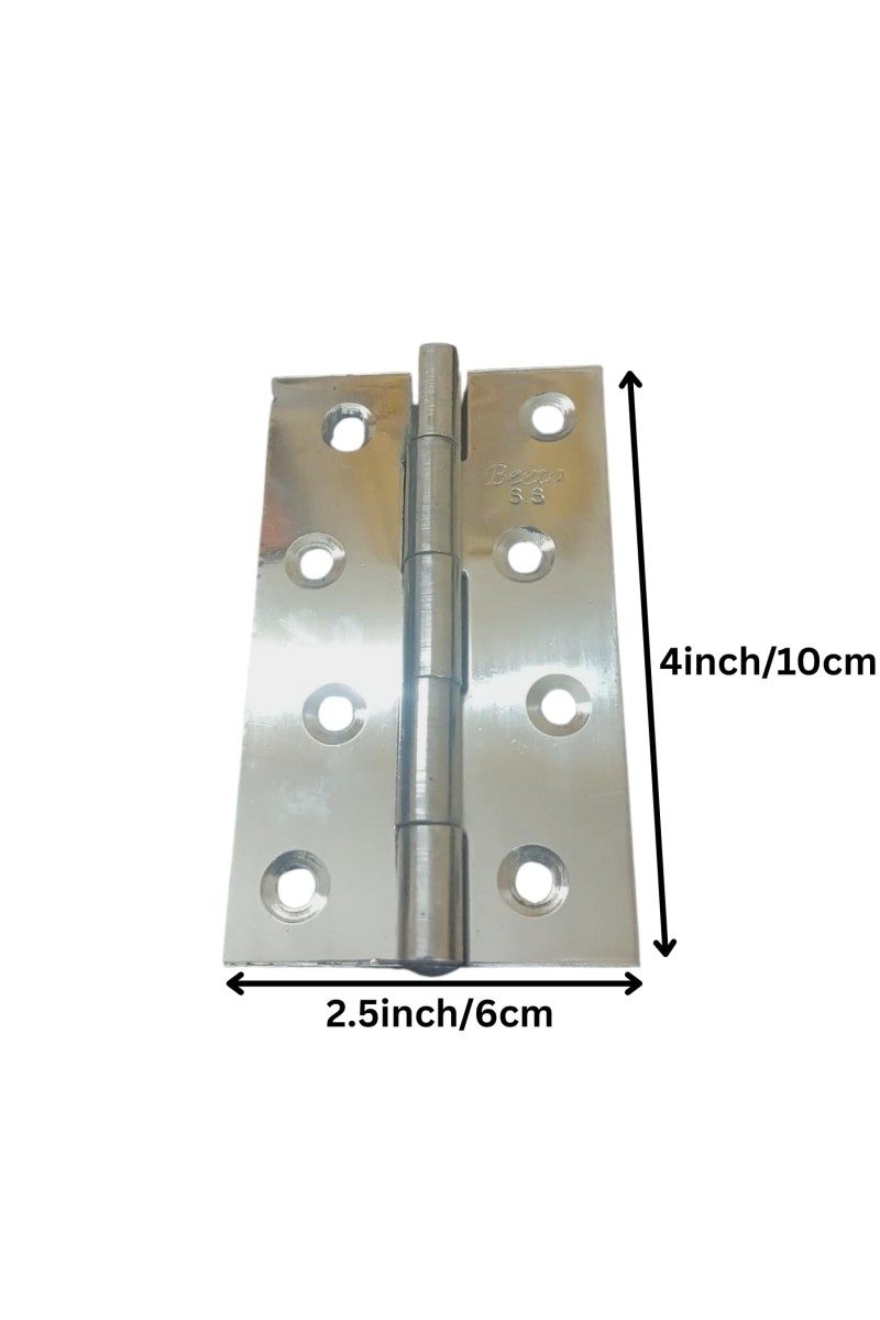 Stainless Steel Door Hinges – Heavy Duty Butt Hinges for Doors, Cabinets & Furniture | Rust-Resistant Smooth Movement | Pack of 4 (4x2.5 inch) (Medium)