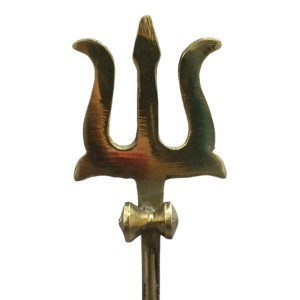 HiTechMart Handcrafted Brass Trishul Stand – Divine Hindu Trident for Puja, Home Temple & Spiritual Décor – Durable & Auspicious Religious Symbol for Lord Shiva Worship