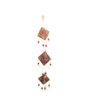 Hindu Wall Hanging Decorative Showpiece with Om & Ganesha | Spiritual Door Hanging for Home Temple, Pooja Room & Living Room Décor (Triangular)