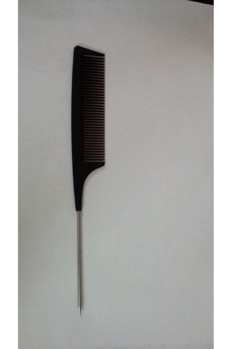 HiTech Sales Professional Hair Tail Carbon Comb Salon Salon Style Cutting Comb Stainless Steel Spiked Hairdressing Anti Static Heat Resistant Design Hair Styling Tool Curly, long Hair & any type Hair Pack of 1