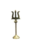 HiTechMart Handcrafted Brass Trishul Stand – Divine Hindu Trident for Puja, Home Temple & Spiritual Décor – Durable & Auspicious Religious Symbol for Lord Shiva Worship