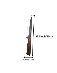 Stainless Steel Kitchen Knife with Wooden Handle – Razor Sharp Multipurpose Chef Utility Knife for Cutting, Slicing & Chopping (Large)