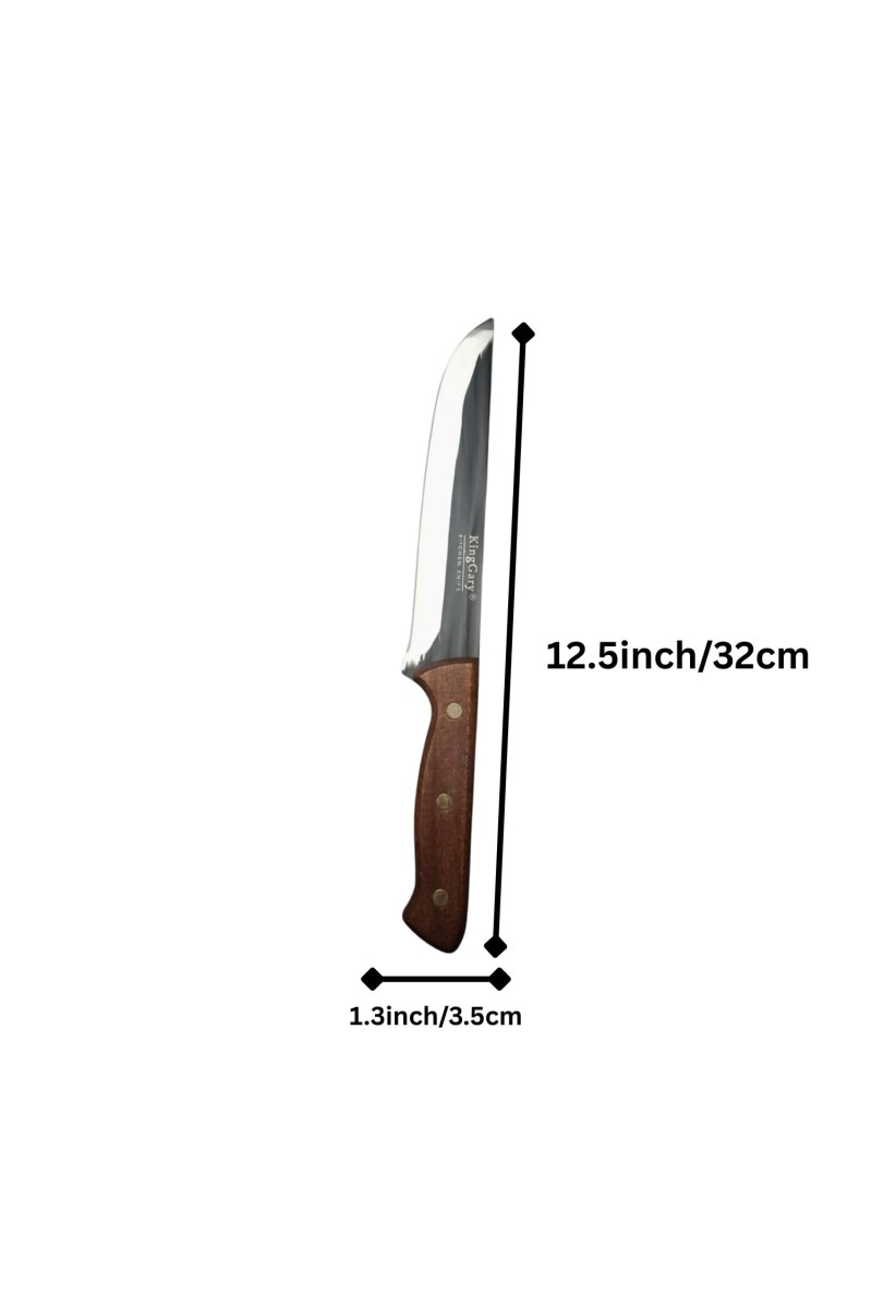 Stainless Steel Kitchen Knife with Wooden Handle – Razor Sharp Multipurpose Chef Utility Knife for Cutting, Slicing & Chopping (Large)