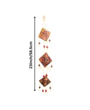 Hindu Wall Hanging Decorative Showpiece with Om & Ganesha | Spiritual Door Hanging for Home Temple, Pooja Room & Living Room Décor (Triangular)