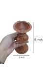 Handmade Clay Dhoop Dani and Pradeep Traditional Terracotta Diya for Puja Home Temple Decoration Festival Use (Set of Two)