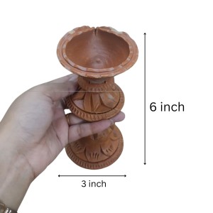 Handmade Clay Dhoop Dani and Pradeep Traditional Terracotta Diya for Puja Home Temple Decoration Festival Use (Set of Two) Handmade Clay Dhoop Dani and Pradeep Traditional Terracotta Diya for Puja Home Temple Decoration Festival Use (Set of Two)