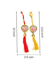 Indian Art Crafts Hanging Charm Plastic Multicoloured Ethnic Decorative Ornament Home Decor 12.inch/2.5 centimetres,13.5/2.5 centimtres.