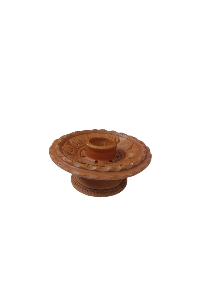 Handcrafted Terracotta Padma (Lotus) Incense Stick/Agarbatti Holder – Pooja Decor & Room Fragrance Enhancer
