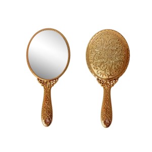 Makeup Plastic Portable Hand Mirror | Compact Handheld Mirror for Travel, Beauty, and Daily Use (Brown)