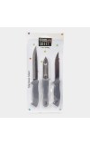 Steel Knife & Peeler Set of 3 Big Knife -22cm|Small Knife-18cm |Peeler-16cm (Pack of 3)