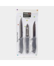 Steel Knife & Peeler Set of 3 Big Knife -22cm|Small Knife-18cm |Peeler-16cm (Pack of 3)