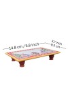 HiTechMart Makrana Marble Rectangular Puja Chowki with Hand-Painted Meenakari & Kundan Work – Decorative Bajot/Singhasan for Home Mandir, Vrat, Festivals, Pooja & Gifting Purpose (1, Rectangular)