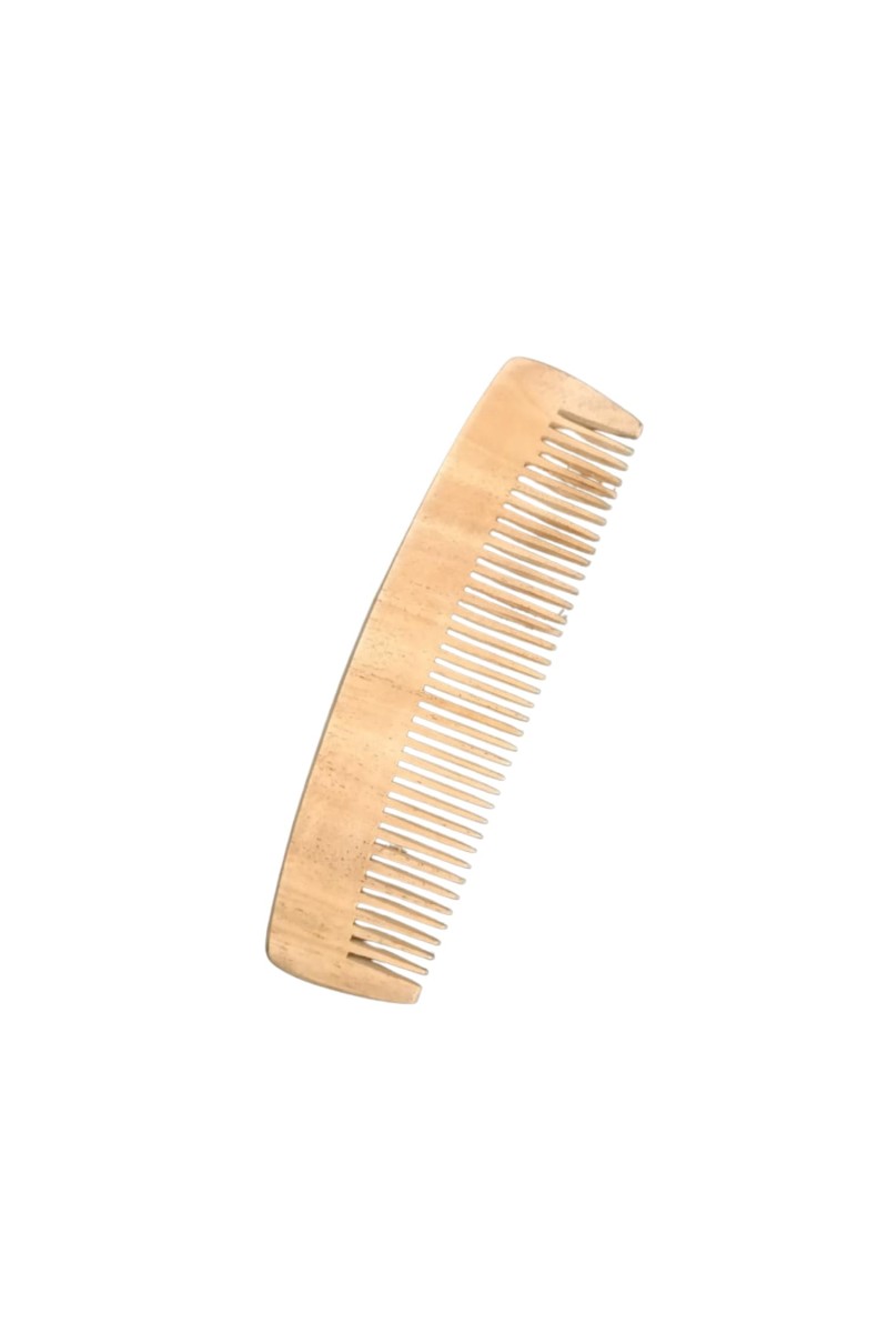 Natural Wooden Hair Comb | Curved Wood Comb for Smooth Detangling | Anti-Static, Gentle Scalp Massage Comb for Men & Women (small)