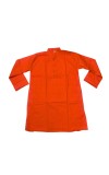 Men’s Cotton Kurta – Traditional Ethnic Wear Long Sleeve Kurta Pajama for Festivals, Puja, Wedding & Casual Wear – Orange