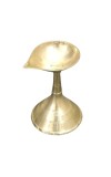 HiTechMart Traditional Brass Gacha Diya with Stand for Puja - Pital Gacha Prodeep or Pradip, Golden Finish