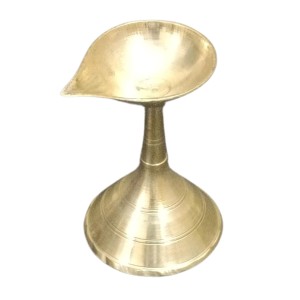 HiTechMart Traditional Brass Gacha Diya with Stand for Puja - Pital Gacha Prodeep or Pradip, Golden Finish HiTechMart Traditional Brass Gacha Diya with Stand for Puja - Pital Gacha Prodeep or Pradip, Golden Finish