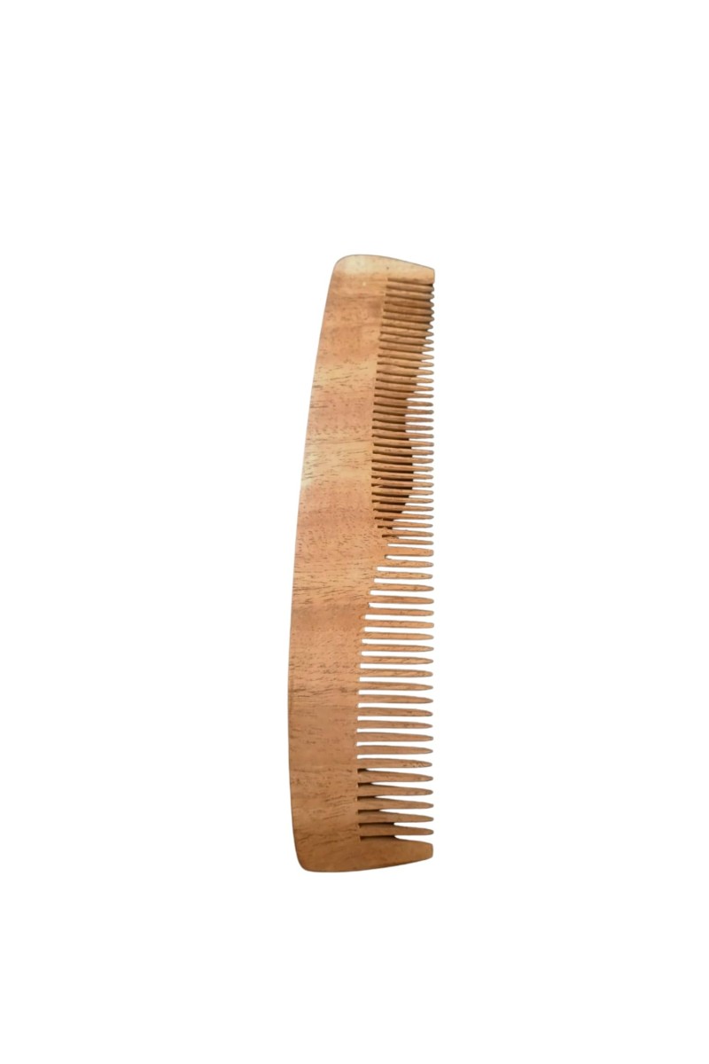 Wooden Neem Comb for Hair | Natural Anti-Static Wooden Hair Comb | Wide & Fine Teeth | Reduces Hair Fall & Dandruff | Unisex