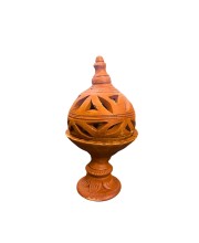 Clay Terracotta Diya for Puja & Diwali | Handmade Earthen Oil Lamp for Home Temple, Festival & Spiritual Décor (23inch/7.5cm)