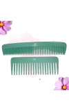 Hi Tech Sales Green Dressing Hair Comb & Wide Tooth Shampoo Comb for Men & Women | Pack of 2 (Green)