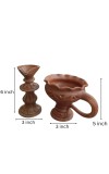 Handmade Clay Dhoop Dani and Pradeep Traditional Terracotta Diya for Puja Home Temple Decoration Festival Use (Set of Two)
