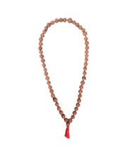 HiTechMart 5 Mukhi Rudraksha Mala Hindu Prayer Meditation Rosary with Red Tassel