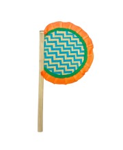 Handmade Bamboo Hand Fan (Hatpakha) – Traditional Hand-Painted Handheld Fan for Cool Air, Home Décor, Festivals & Puja | Eco-Friendly Travel Fan (14.5 × 8.2 cm) (Orange)