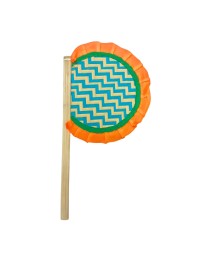 Handmade Bamboo Hand Fan (Hatpakha) – Traditional Hand-Painted Handheld Fan for Cool Air, Home Décor, Festivals & Puja | Eco-Friendly Travel Fan (14.5 × 8.2 cm) (Orange)