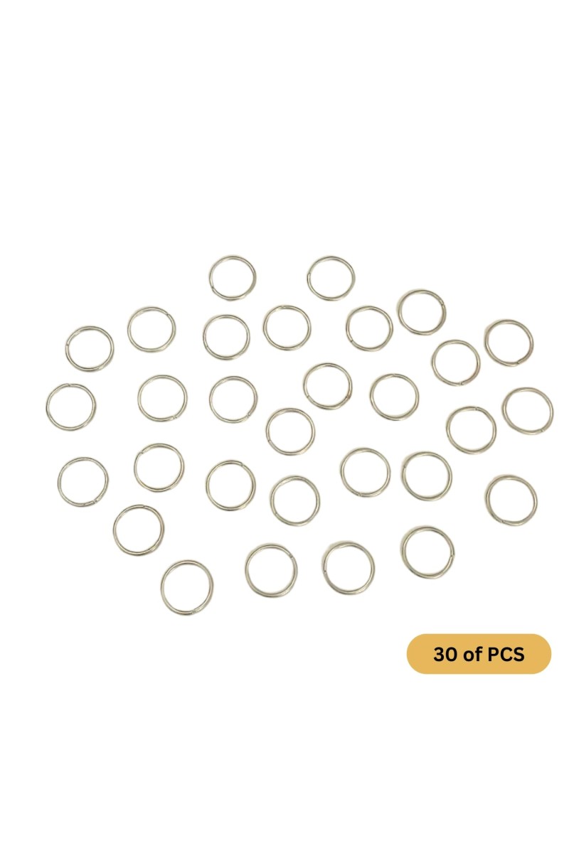 Round Stainless Steel Split Rings for Craft & Jewelry Making (30 Pcs) | Strong Jump Rings for Keychains, DIY Projects, Art & Repair Work – Silver Finish