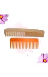 Hi Tech Sales Green Dressing Hair Comb & Wide Tooth Shampoo Comb for Men & Women | Pack of 2 (Beige & Orange)