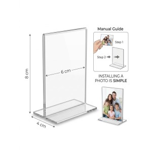 Transparent Acrylic T Shape Display Stand (8 × 6 × 4 cm) – Clear Photo Holder, Price Tag Holder, Table Sign Holder for Shop Counter, Office Desk, Menu Card & Photo Display (pack of 2) Transparent Acrylic T Shape Display Stand (8 × 6 × 4 cm) – Clear Photo Holder, Price Tag Holder, Table Sign Holder for Shop Counter, Office Desk, Menu Card & Photo Display (pack of 2)