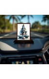 Car Desk/Table Top Lord Shiva Wooden Photo Stand 3x4 Inches, Compact & Stylish Spiritual Display For Car, Home & Office (Pack Of 1) (F14630)