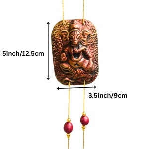 Handcrafted Terracotta Hindu Deity Hanging with Ganesha Design | Decorative Wall Hanging for Home, Entrance & Temple Decor | Traditional Door Hanging | Copper Finish Ornament