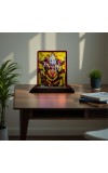 Car Desk/Table Top Goddess Durga Wooden Photo Stand 3x4 Inches, Compact & Stylish Spiritual Display For Car, Home & Office (Pack Of 1) (F14431)