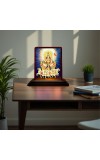Car Desk/Table Top Lord Surya Wooden Photo Stand 3x4 Inches, Compact & Stylish Spiritual Display For Car, Home & Office (Pack Of 1) (F14514)