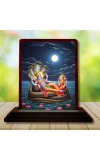 Car Desk/Table Top Lord Vishnu Wooden Photo Stand â€“ 3x4 Inches, Compact & Stylish Spiritual Display For Car, Home & Office (Pack Of 1) (F14594)