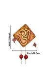 Handcrafted Terracotta Wall Hanging Ornament with Trishul, Om & Swastik Symbols | Decorative Spiritual Home décor for Entrance, Pooja Room & Living Room (Triangular)
