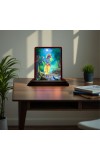 Car Desk/Table Top Lord Krishna Wooden Photo Stand 3x4 Inches, Compact & Stylish Spiritual Display For Car, Home & Office (Pack Of 1) (F14479)