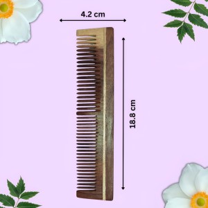 Hitech Sales Oval Silver-Plated Plastic Hand Mirror with One Wooden Hair Comb Free - Portable Mirror for Makeup, Travel, and Daily Use (Medium Size, Pack of 1)