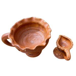 Traditional Dhunuchi Pradeep Clay Incense Burner Puja Diya for Durga Puja Aarti Pooja Decor Traditional Dhunuchi Pradeep Clay Incense Burner Puja Diya for Durga Puja Aarti Pooja Decor