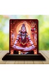 Car Desk/Table Top Lord Shiva Wooden Photo Stand â€“ 3x4 Inches, Compact & Stylish Spiritual Display For Car, Home & Office (Pack Of 1) (F14615)