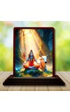 Car Desk/Table Top Lord Shiva Wooden Photo Stand â€“ 3x4 Inches, Compact & Stylish Spiritual Display For Car, Home & Office (Pack Of 1) (F14626)