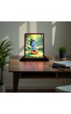 Car Desk/Table Top Lord Krishna Wooden Photo Stand 3x4 Inches, Compact & Stylish Spiritual Display For Car, Home & Office (Pack Of 1) (F14592)