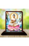 Car Desk/Table Top Lord Buddha Wooden Photo Stand â€“ 3x4 Inches, Compact & Stylish Spiritual Display For Car, Home & Office (Pack Of 1) (F14411)